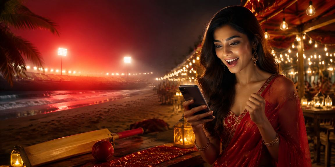 Indian cricket betting with red gold theme